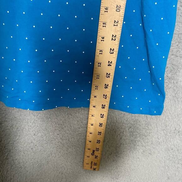 Catherines suprema collection shirt blue polka dot stretch neck detail plus 1X - Picture 7 of 8